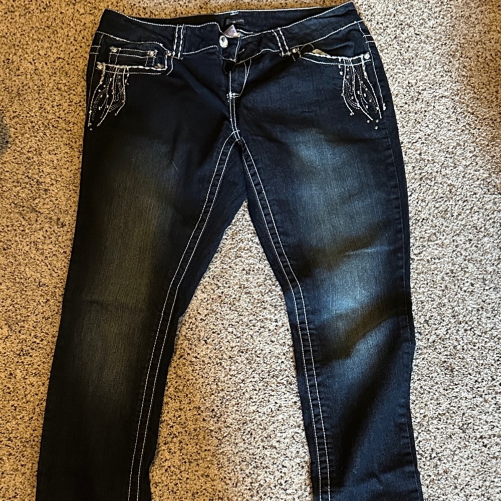 Maurices Dark Blue Straight Leg Jeans